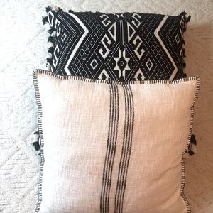 Large square pillows. Black & cream